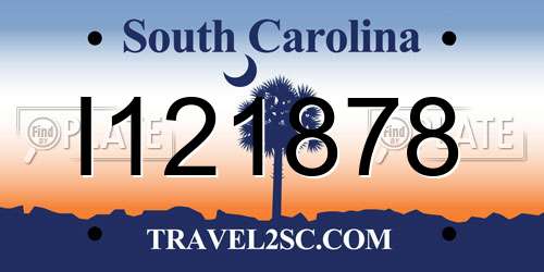 I121878 South Carolina License Plate