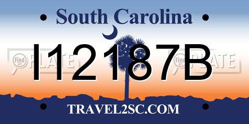 I12187B South Carolina License Plate