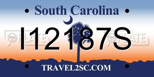 I12187S South Carolina License Plate