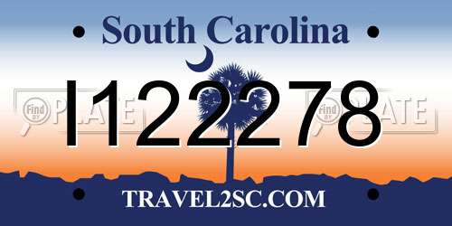 I122278 South Carolina License Plate