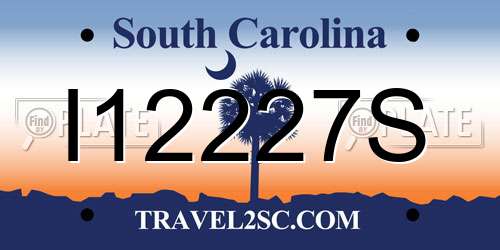 I12227S South Carolina License Plate