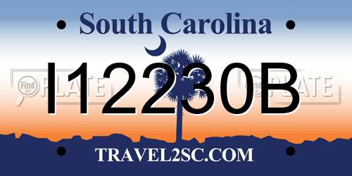 I12230B South Carolina License Plate