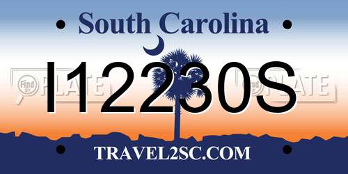 I12230S South Carolina License Plate