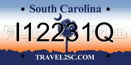 I12231Q South Carolina License Plate