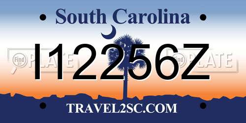 I12256Z South Carolina License Plate