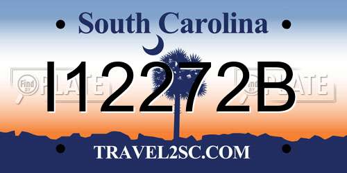 I12272B South Carolina License Plate
