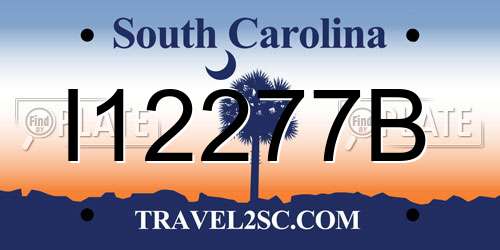 I12277B South Carolina License Plate