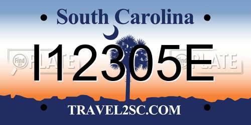 I12305E South Carolina License Plate