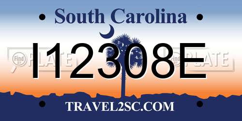 I12308E South Carolina License Plate