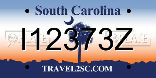 I12373Z South Carolina License Plate