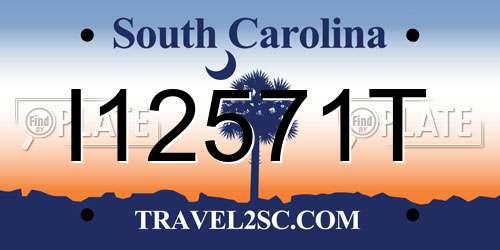I12571T South Carolina License Plate