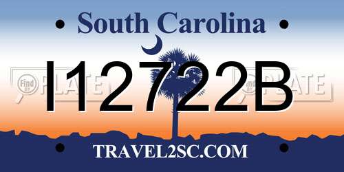 I12722B South Carolina License Plate