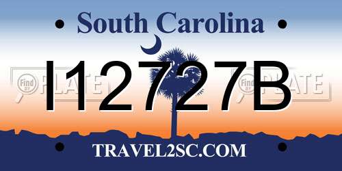 I12727B South Carolina License Plate