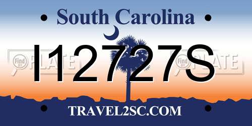 I12727S South Carolina License Plate