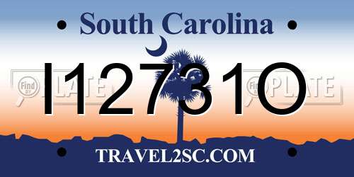 I12731O South Carolina License Plate