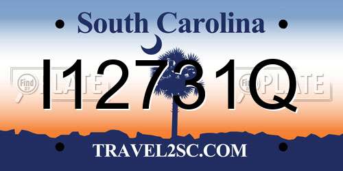 I12731Q South Carolina License Plate