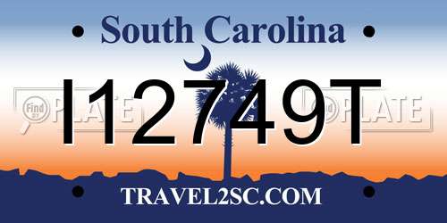 I12749T South Carolina License Plate