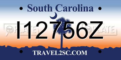 I12756Z South Carolina License Plate