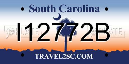 I12772B South Carolina License Plate