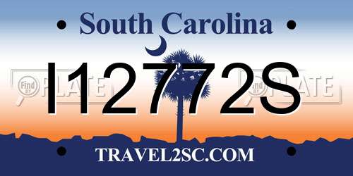I12772S South Carolina License Plate