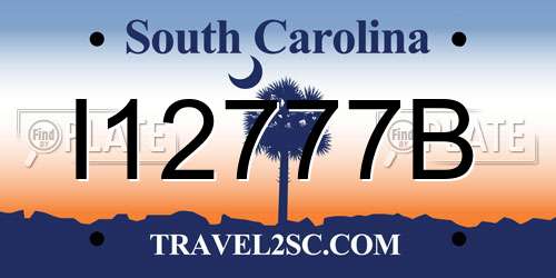 I12777B South Carolina License Plate