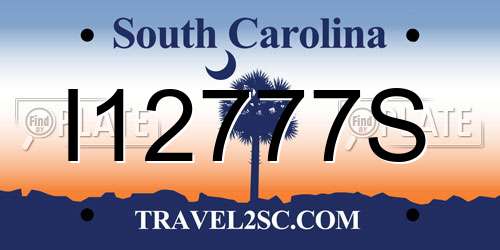 I12777S South Carolina License Plate