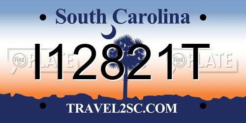 I12821T South Carolina License Plate