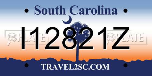 I12821Z South Carolina License Plate