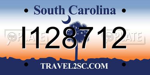 I128712 South Carolina License Plate