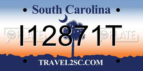 I12871T South Carolina License Plate