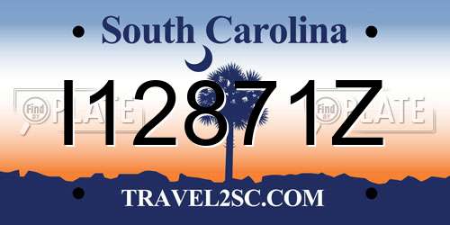 I12871Z South Carolina License Plate