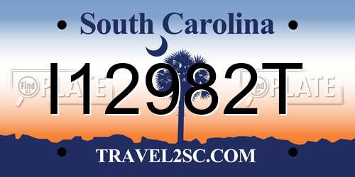 I12982T South Carolina License Plate