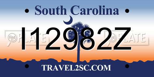 I12982Z South Carolina License Plate