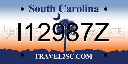 I12987Z South Carolina License Plate