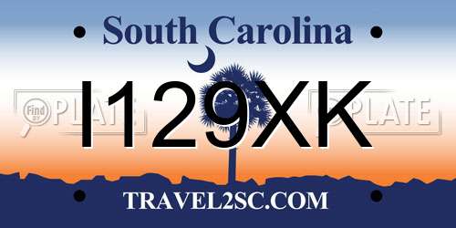 I129XK South Carolina License Plate