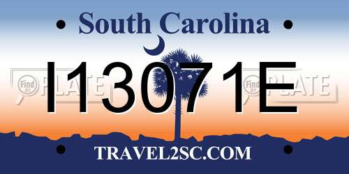 I13071E South Carolina License Plate