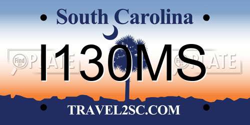 I130MS South Carolina License Plate