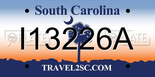 I13226A South Carolina License Plate