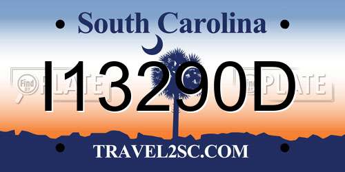 I13290D South Carolina License Plate