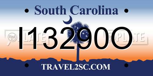 I13290O South Carolina License Plate