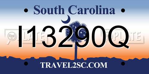 I13290Q South Carolina License Plate