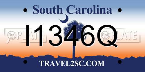 I1346Q South Carolina License Plate