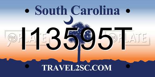 I13595T South Carolina License Plate