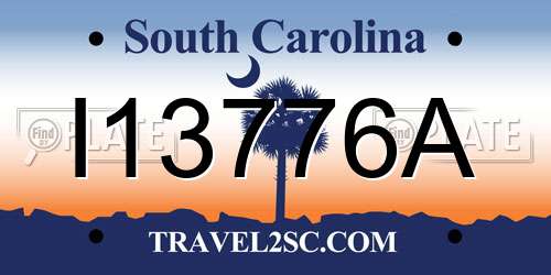 I13776A South Carolina License Plate