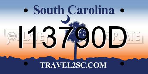 I13790D South Carolina License Plate