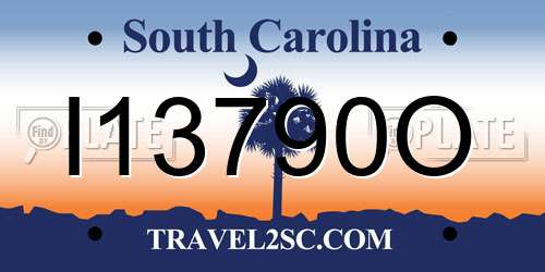 I13790O South Carolina License Plate