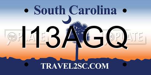 I13AGQ South Carolina License Plate