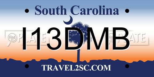 I13DMB South Carolina License Plate