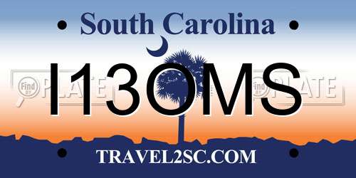 I13OMS South Carolina License Plate