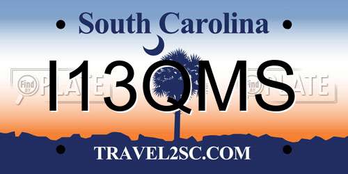 I13QMS South Carolina License Plate